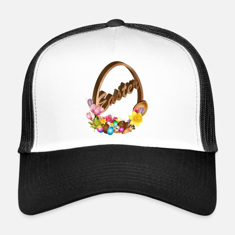 decorated Easter egg relief in wood look Trucker Cap
