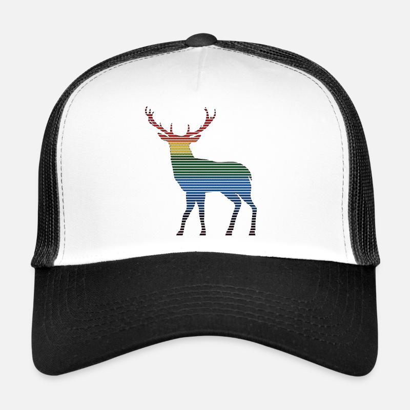 Hirsch - Trucker Cap - Weiß/Schwarz