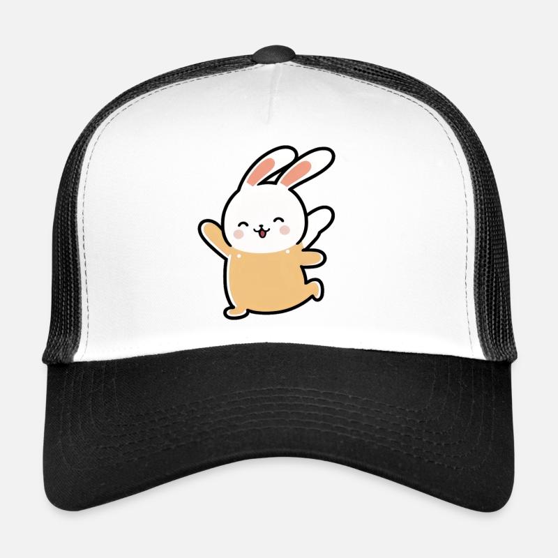 Kawaii Mignon Heureux Coloré Lapin Dansant Casquette trucker 