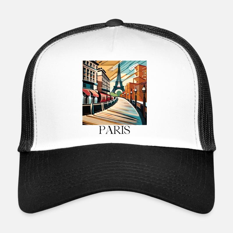 PARIS - Trucker Cap - Weiß/Schwarz