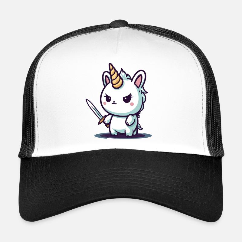 Unicorn bad ass - Trucker Cap - white/black