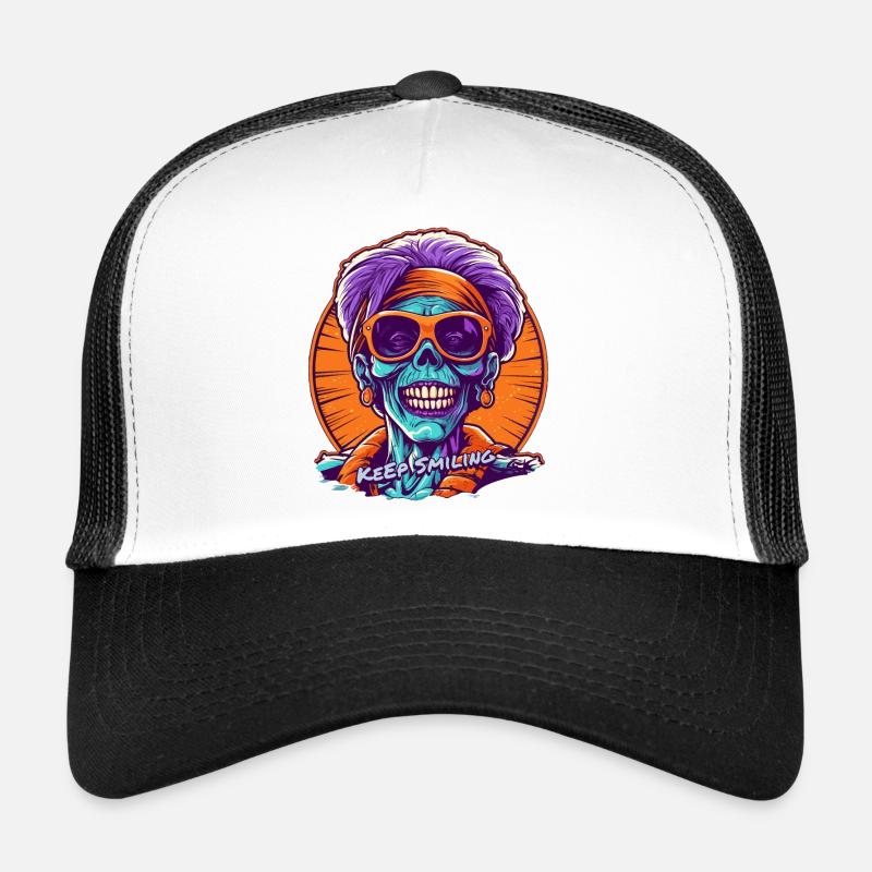 Keep Smiling - la momie - Casquette trucker  - blanc/noir