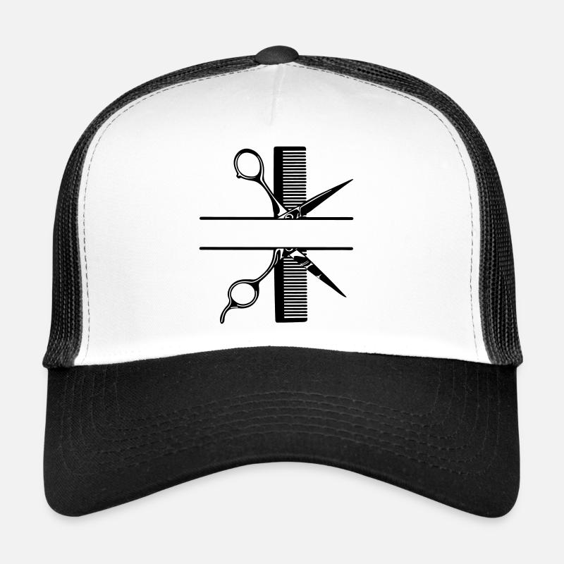Schere mit Kammtextbanner Trucker Cap