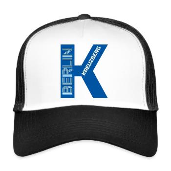 K wie Kreuzberg blau - Trucker Cap - Weiß/Schwarz - Vorne