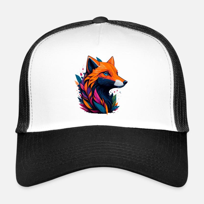 abstract fox - Trucker Cap - white/black