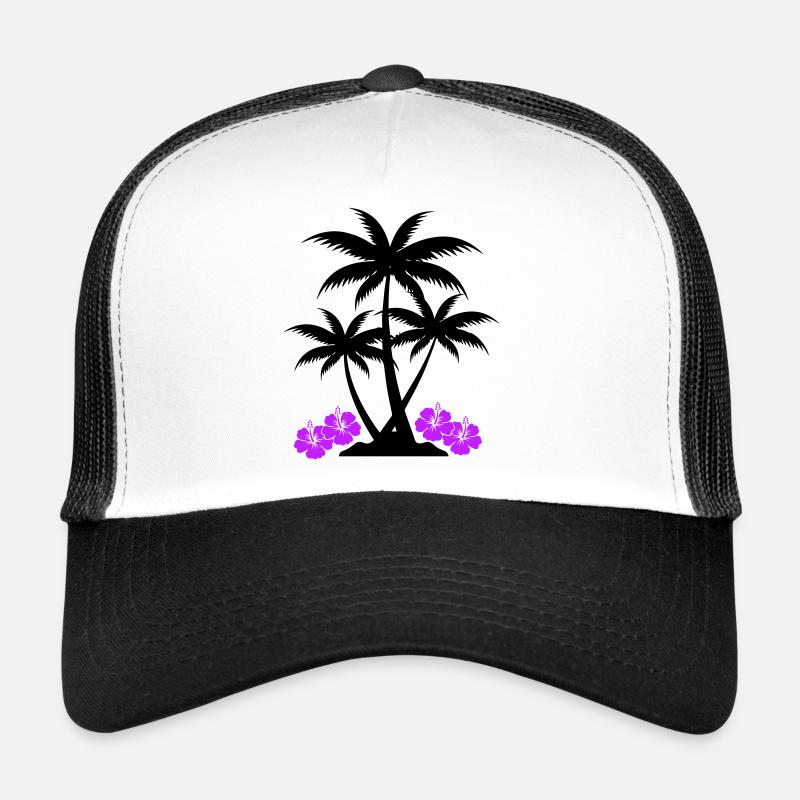 Hibiscus palmier Casquette trucker 
