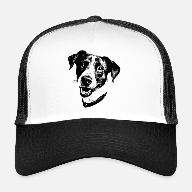 Jack Russel Terrier - Trucker Cap - Weiß/Schwarz