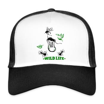 Vie sauvage, Randonnée pédestre - Casquette trucker  - blanc/noir - Devant