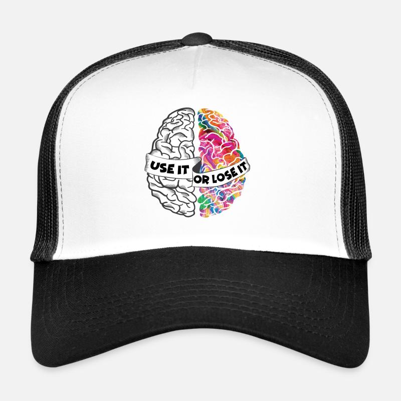 Use It Or Lose It - Left and Right Brain - Trucker Cap - white/black