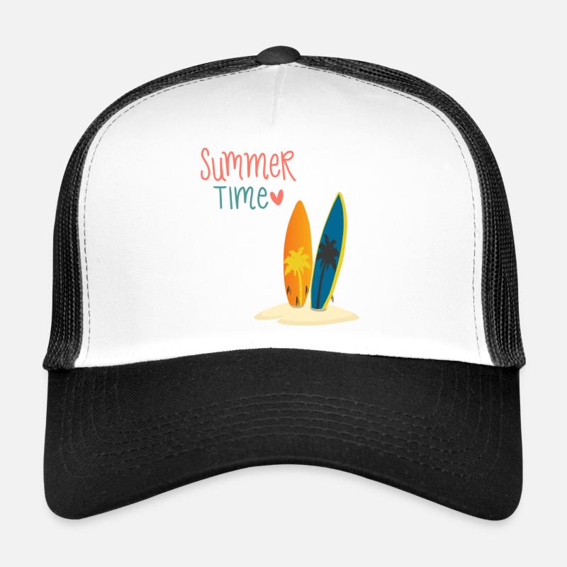 Summer Time - Trucker Cap - Weiß/Schwarz