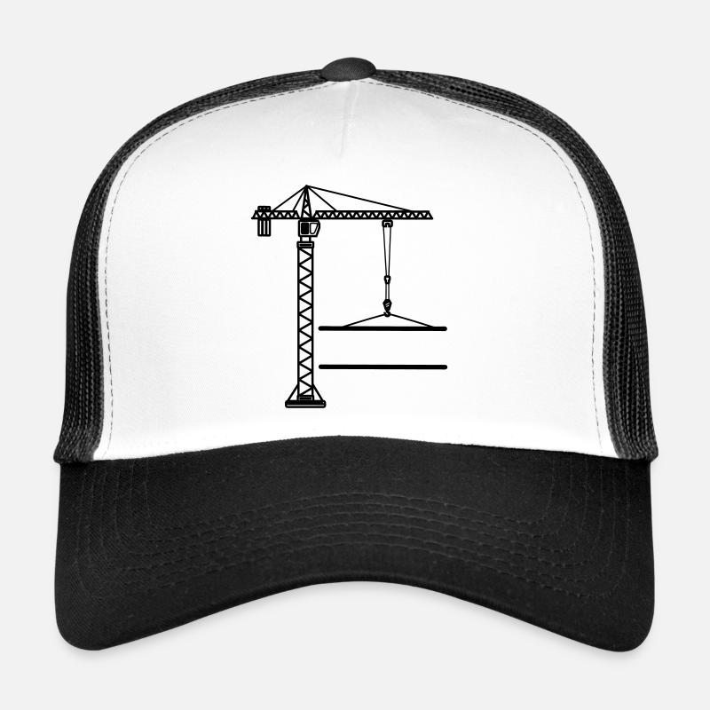 Logo de la bannière de grue de construction Casquette trucker 