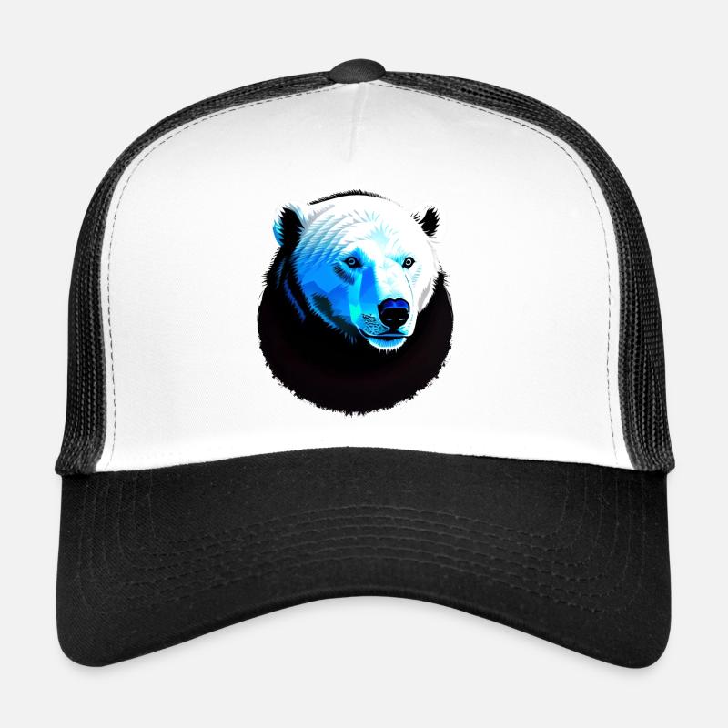 Eisbär Majestät Illustration - Trucker Cap - Weiß/Schwarz