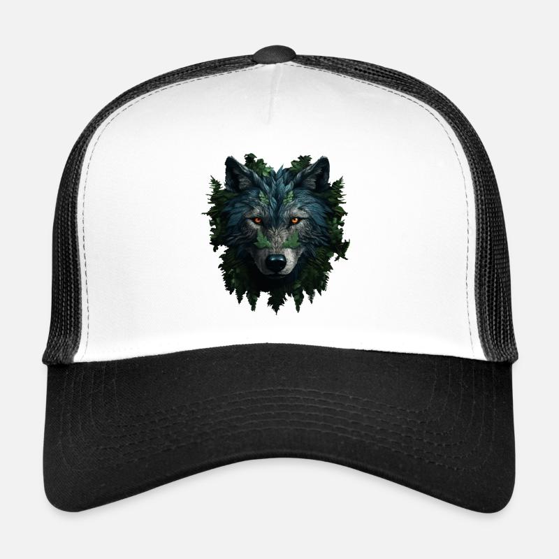 Loup dans la forêt Casquette trucker 