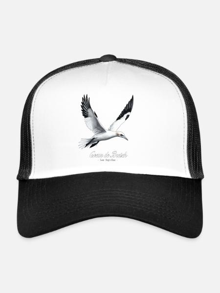 fou de bassan - coeur de breizh - Casquette trucker  - blanc/noir - Devant