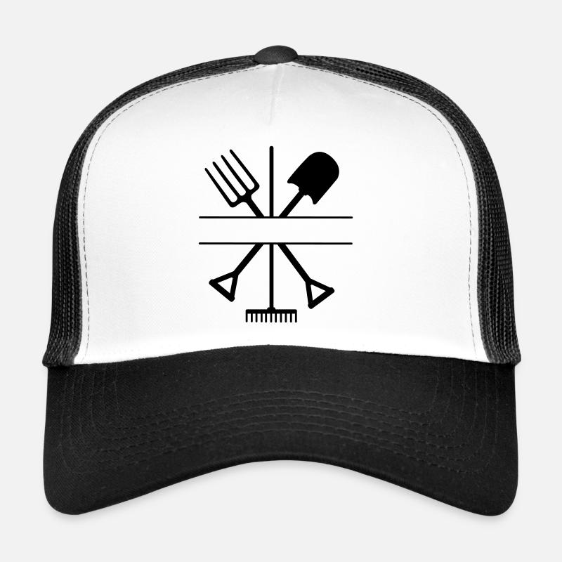 Outil de jardin croisé avec l’espace de texte Casquette trucker 