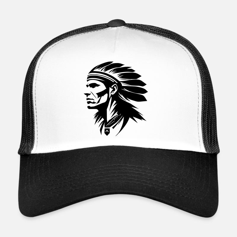 Indian chief with feathers Trucker Cap