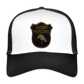 Hobby Horse Horsing Wappen - Trucker Cap - Weiß/Schwarz - Vorne