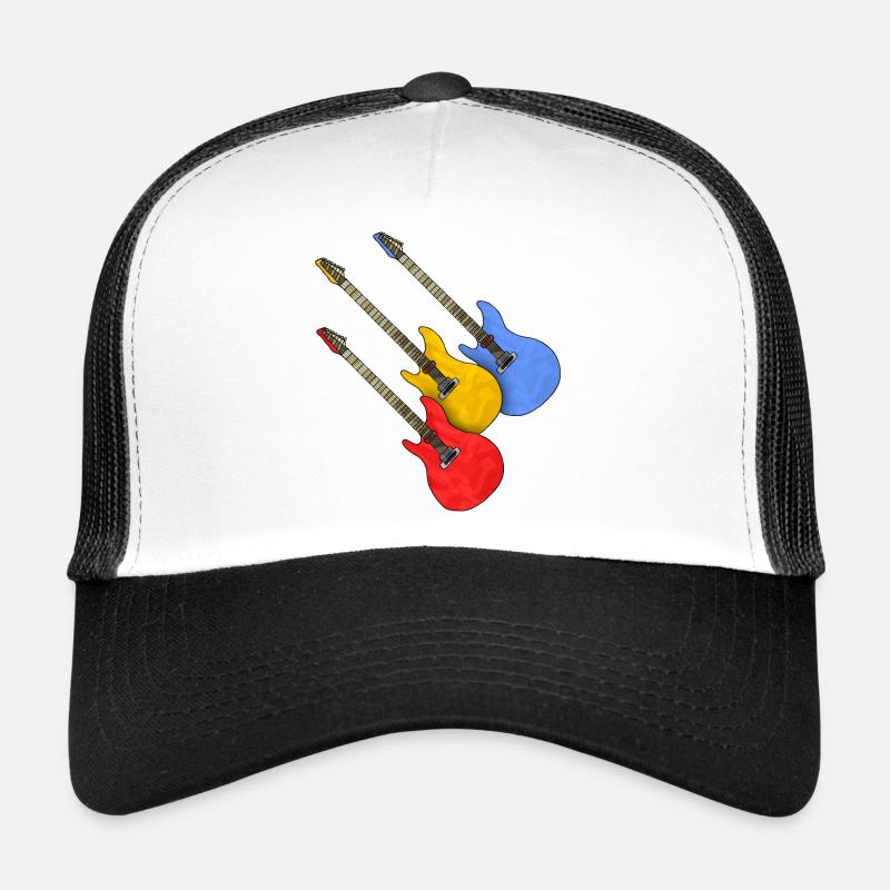 Guitares - Casquette trucker  - blanc/noir