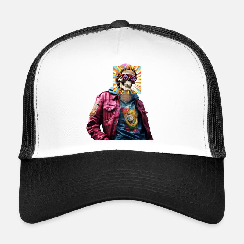 Skull With Pop Art Trucker Cap