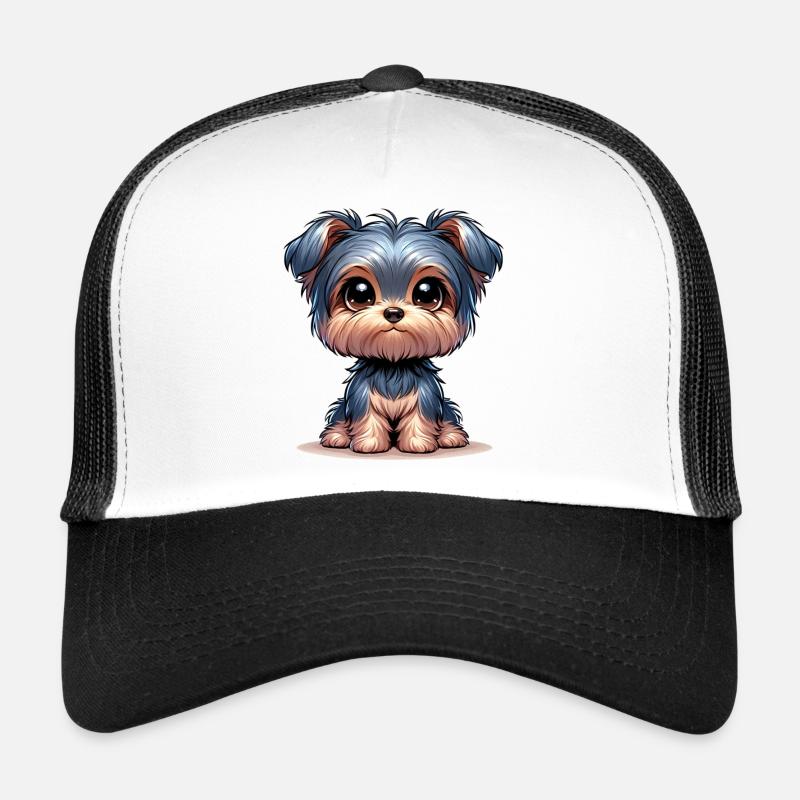 Illustration numérique d’un mignon Yorkshire Terrier Casquette trucker 