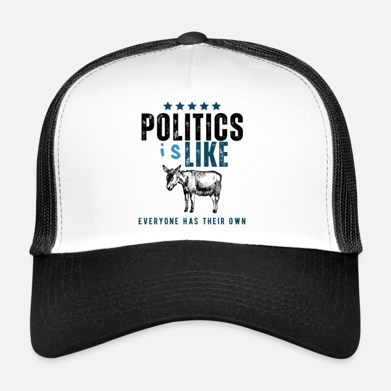Typographie du logo vieilli IsLike - Casquette trucker - blanc/noir