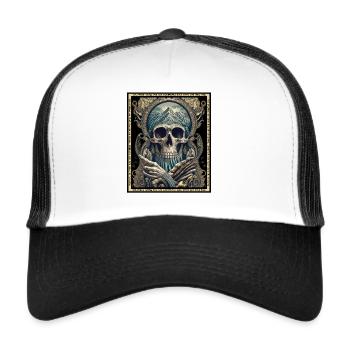 Geist der Berge Wandern Mysteriös Unheimlich - Trucker Cap - Weiß/Schwarz - Vorne