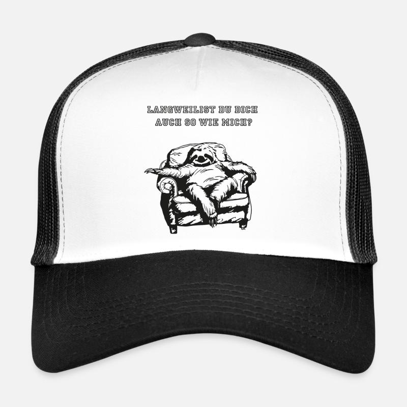 Langweilst Du Dich auch so wie mich schwarz - Trucker Cap - Weiß/Schwarz