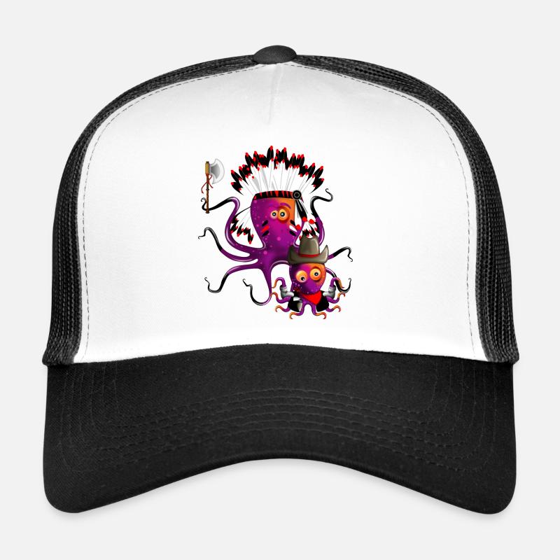 Indian Octopus & Cowboy Trucker Cap