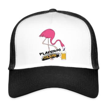 Flamingo Club - Trucker Cap - Weiß/Schwarz - Vorne