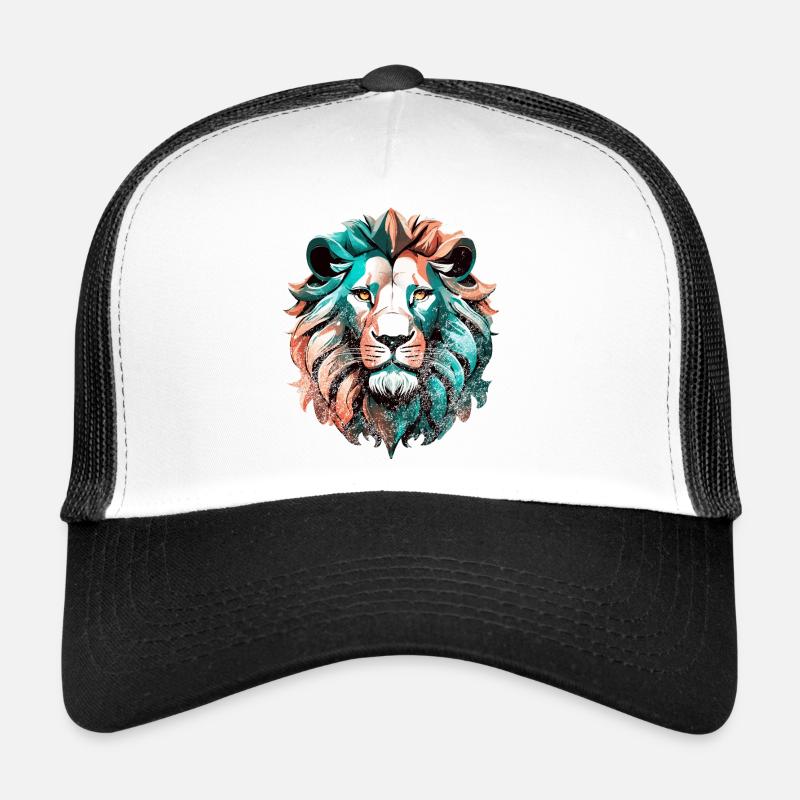 Retro Lion : élégance et couleur vintage Casquette trucker 