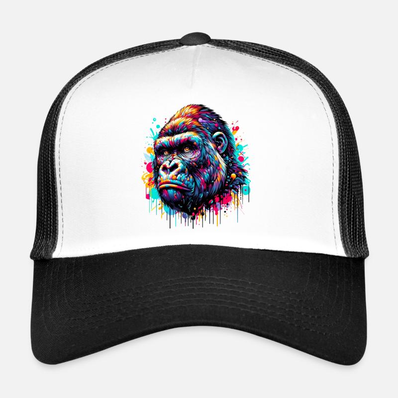 Gorille - Casquette trucker  - blanc/noir