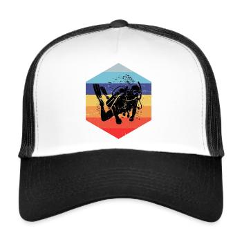 Free Dive Men's Diving Scuba Diver Diving - Trucker Cap - white/black - Front