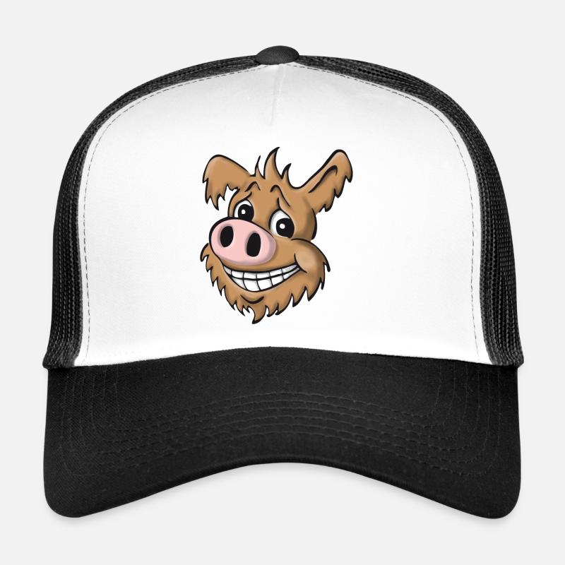 Schweinehund treuherzig - Trucker Cap - Weiß/Schwarz