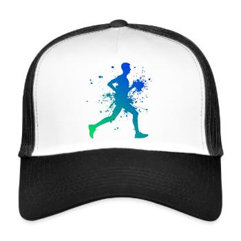 Jogging Cross Country Course à pied Laufen Joggen - Casquette trucker  - blanc/noir - Devant