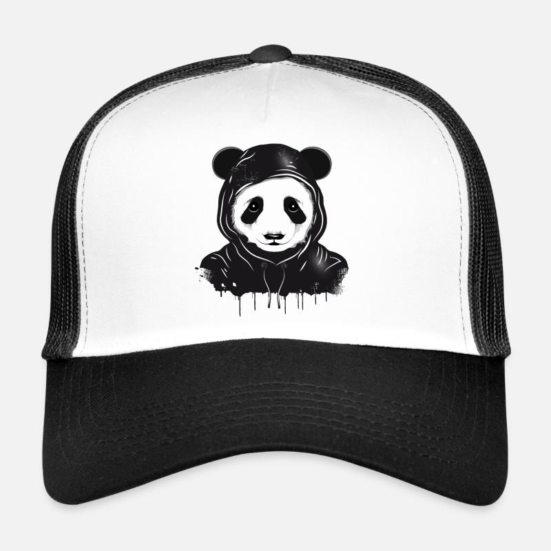 Tête d’ours panda drôle avec capuche à capuche Casquette trucker 