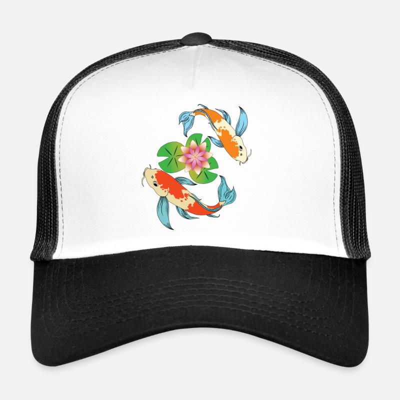 Koi et fleur de lotus Casquette trucker 