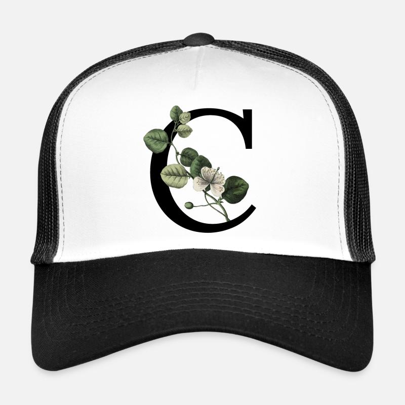 lettre c botanique vert Casquette trucker 