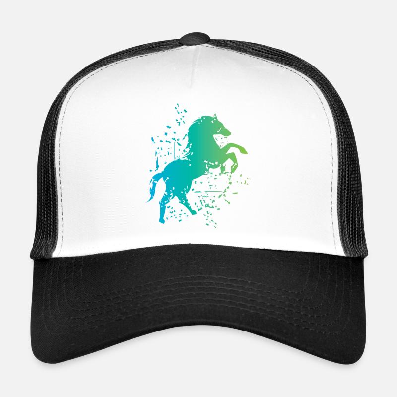 Pferd Illustration Explosion Kunst Symbol icon - Trucker Cap - Weiß/Schwarz