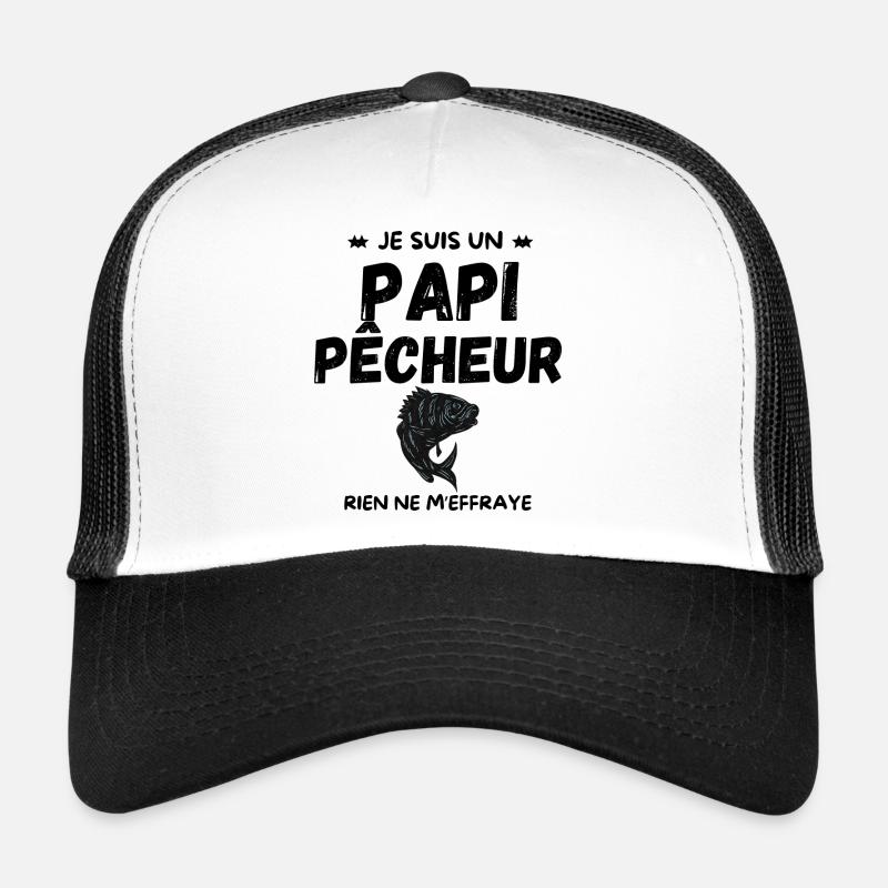 PAPI PÊCHEUR - Casquette trucker  - blanc/noir