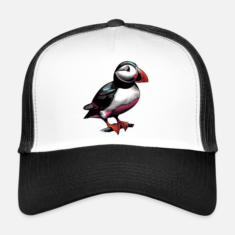 Papageitaucher - Trucker Cap - Weiß/Schwarz