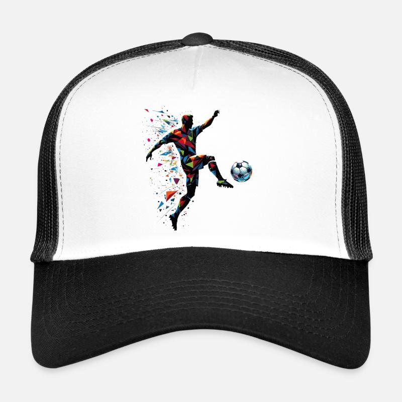 dynamic soccer player playing soccer Trucker Cap