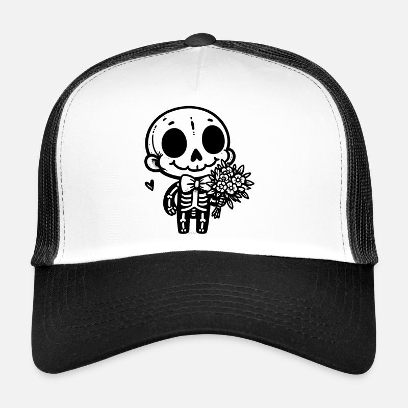 Squelette & Fleurs Casquette trucker 