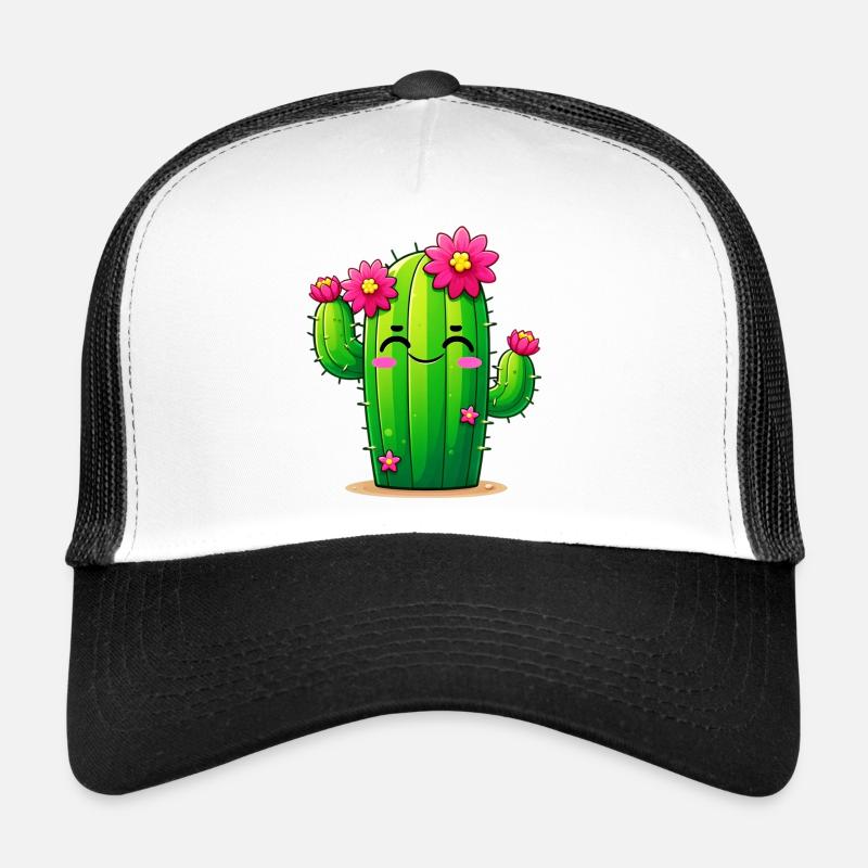 Kaktus - Trucker Cap - Weiß/Schwarz
