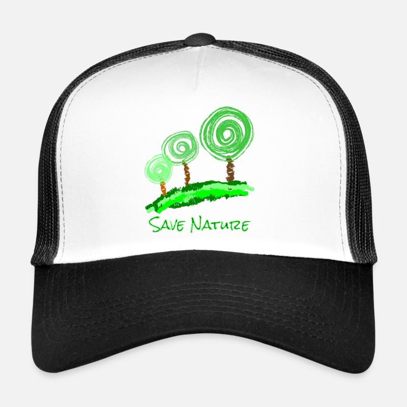 Bäume Abstrakt - Trucker Cap - Weiß/Schwarz