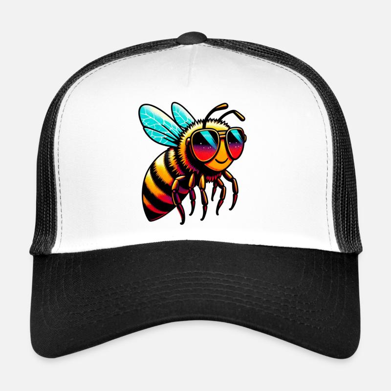 Abeille - Casquette trucker - blanc/noir