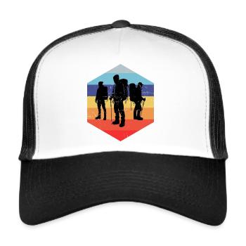 Kletterer Bouldering Damen Herren Climber - Trucker Cap - Weiß/Schwarz - Vorne