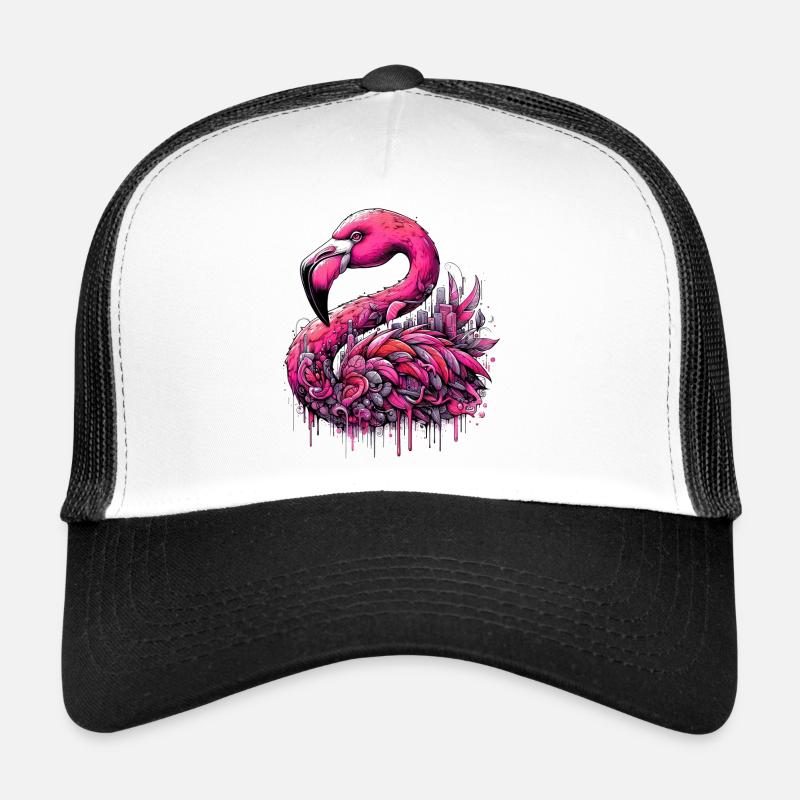 Flamingo - Trucker Cap - Weiß/Schwarz