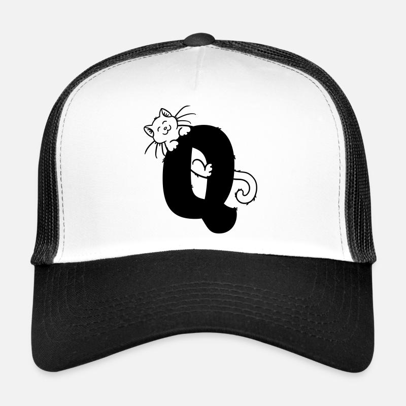 Lettre Q chat Casquette trucker 