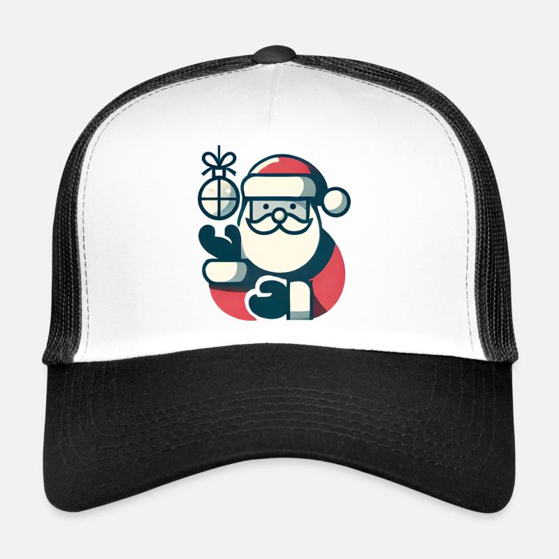 Weihnachtsmann mit Weihnachtskugel - Trucker Cap - Weiß/Schwarz