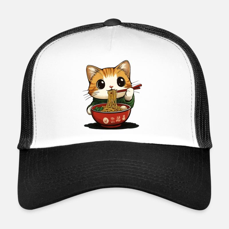 Funny cat with ramen Trucker Cap